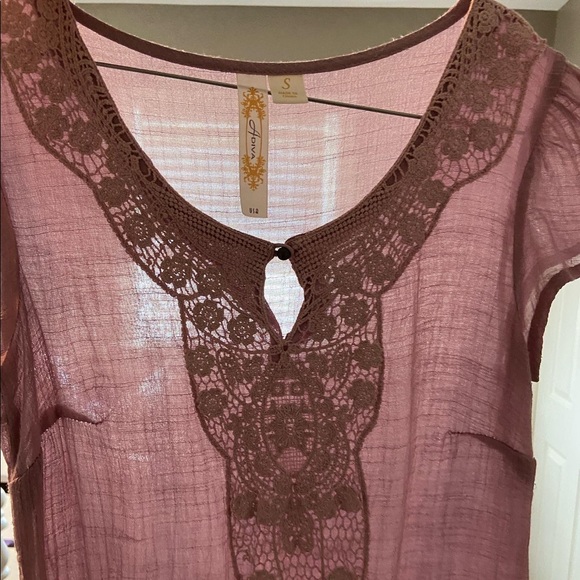 Mauve Layering Detail Blouse - Picture 3 of 5